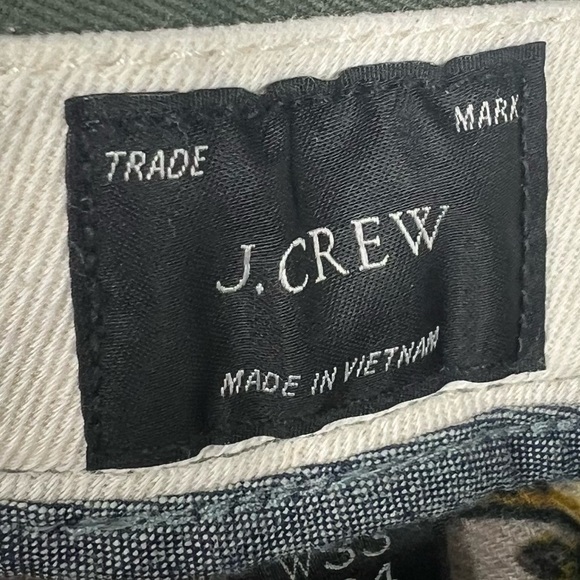 J.CREW 770 Straight Men's Flannel Lined Green Flat Front Pants Size 33 X 34 - Picture 3 of 13